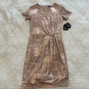 Gold Sheath Dress. Dalia. Size 4. NWT.